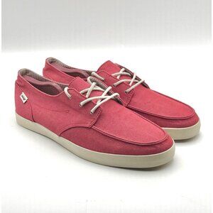 Reef Deck Hand 2 Mens Size 12 Red Canvas Boat Shoes Sneakers VGC - Pre Owned